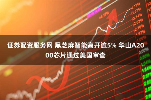 证券配资服务网 黑芝麻智能高开逾5% 华山A2000芯片通过美国审查